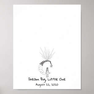 Mädchen auf dem Mond Fingerabdruck Ballon Buch Poster