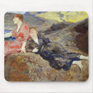 Mädchen auf dem Ufer, c.1884-85 Mousepad