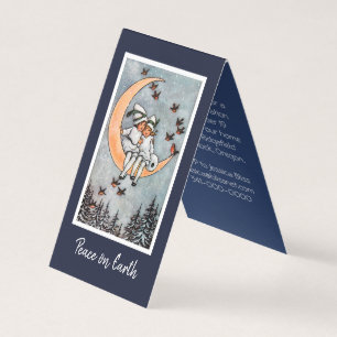 Mädchen auf der Mond ChristmasHoliday Einladung