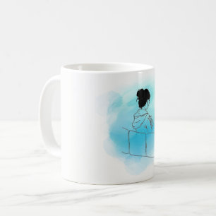 Mädchen auf der Rohr-schrulligen Tasse