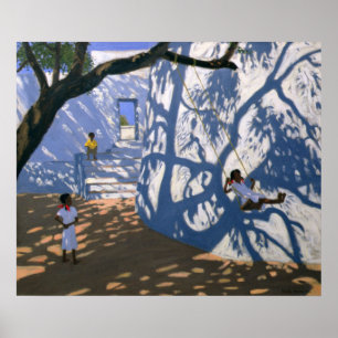 Mädchen auf einem Schwingen Indien 2000 Poster