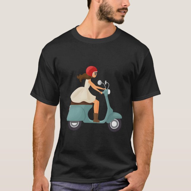 Mädchen auf einem Scooter T-Shirt (Vorderseite)