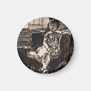 Mädchen auf einem Stuhl sitzend (ca. 1917-1918) Le Magnet