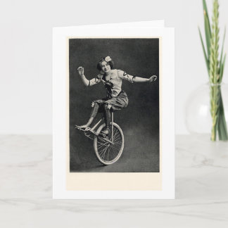 Mädchen auf einem Unicycle Karte