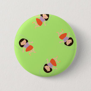Mädchen auf Grün überspringen Button