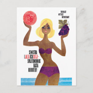 Mädchen auf Jalta und Sochi Postkarte