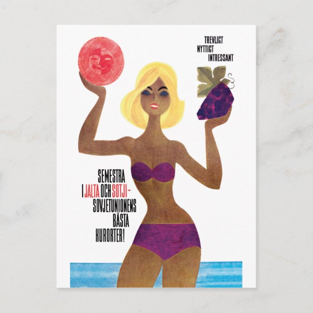 Mädchen auf Jalta und Sochi Postkarte (Vorderseite)