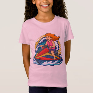 Mädchen auf Jet-Ski-Abenteuer-Design T-Shirt