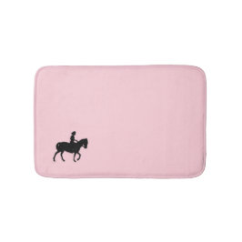 Mädchen auf Pferde-/Pony-Rosa Badematte