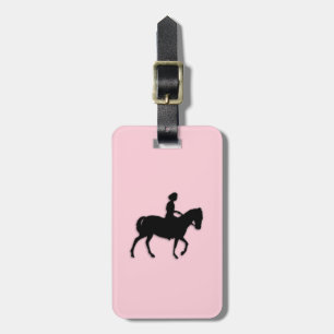 Mädchen auf Pferde-/Pony-Rosa Gepäckanhänger