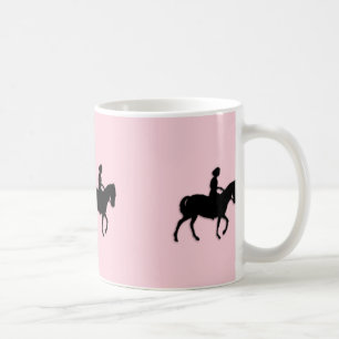 Mädchen auf Pferde-/Pony-Rosa Tasse