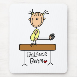 Mädchen auf Schwebebalken Mousepad
