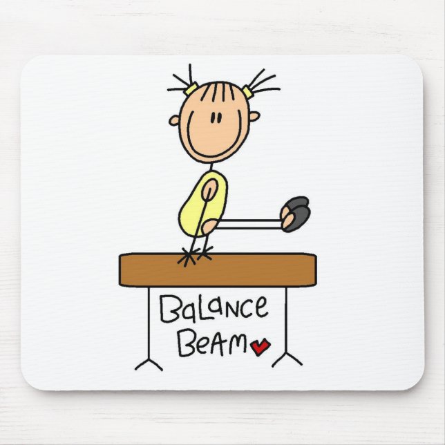 Mädchen auf Schwebebalken Mousepad (Vorne)