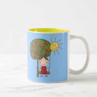 Mädchen auf Schwingen-T - Shirts und Geschenken Zweifarbige Tasse