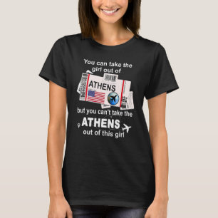 Mädchen aus Athen Bordkarte   Flugticket Ath T-Shirt