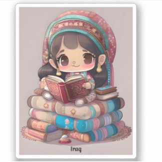 Mädchen aus der Welt lesen - Irak Aufkleber