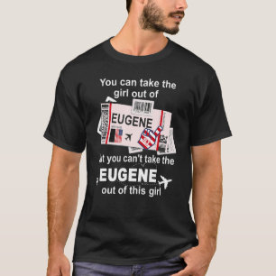 Mädchen aus Eugene Bordkarte Flugticket Eugen T-Shirt