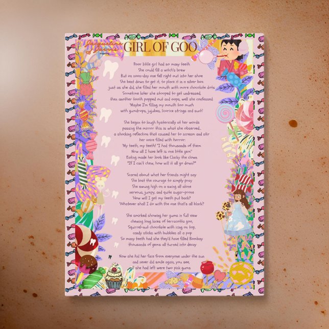 Mädchen aus Goo Candy Vermisst Zähne Postkarte (Von Creator hochgeladen)