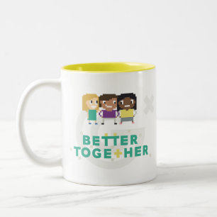 Mädchen-Aussenseiter X: Verbessern Sie zusammen Zweifarbige Tasse