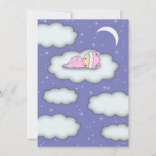 Mädchen-Baby-Einladung zum Babyshower Baby auf Wol Einladung