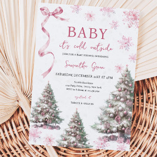 Mädchen-Baby-Es-ist-kalt-draußen-Weihnachten-Baby- Einladung