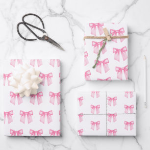Mädchen-Baby-Party-Geschenkpapier mit rosa Schleif Geschenkpapier Set