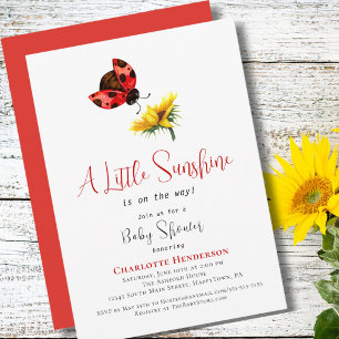 Mädchen-Baby-Party Marienkäfer Sonnenblume Kleine  Einladung