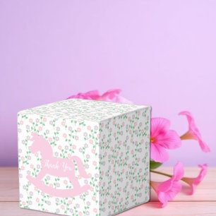 Mädchen-Baby-Party mit rosa Schaukelpferd Geschenkschachtel
