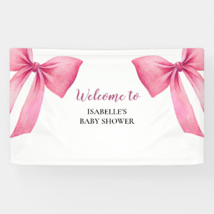 Mädchen-Baby-Party mit rosa Schleife Banner