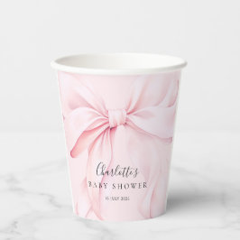 Mädchen-Baby-Party mit rosa Schleife Pappbecher