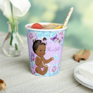 Mädchen-Baby-Party Teal Lila Schmetterling Ethnisc Pappbecher