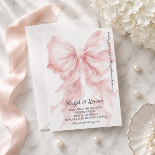 Mädchen-Baby-Shower mit rosa Schleife Coquette Einladung