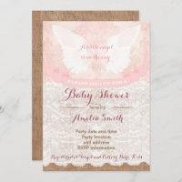 Mädchen Babydusche einlädt, rosa Engel Babydusche