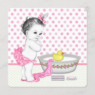 Mädchen Babyparty Badezeit Einladung