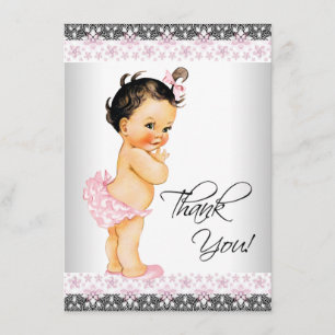 Mädchen-Babyparty danken Ihnen Dankeskarte