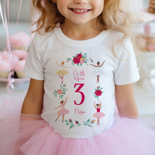 Mädchen Ballerina Geburtstag Blumen Ballett Party Baby T-shirt