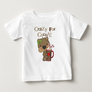 Mädchen-Bär verrückt für Kakao Baby T-shirt