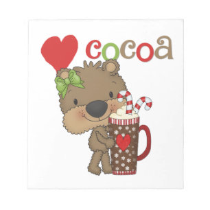 Mädchen-Bärn-Kakao-Liebe Notizblock