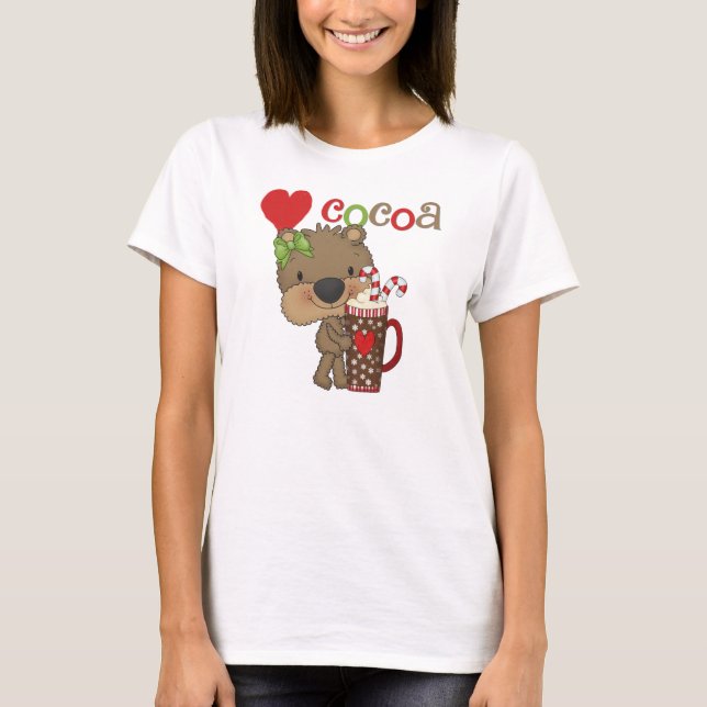 Mädchen-Bärn-Kakao-Liebe T-Shirt (Vorderseite)