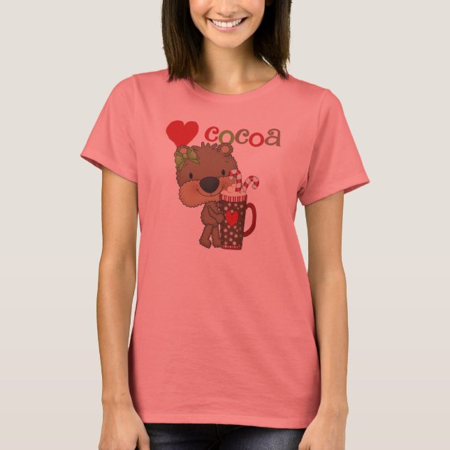 Mädchen-Bärn-Kakao-Liebe T-Shirt (Vorderseite)