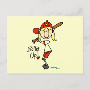 Mädchen Baseball Batter Up T-Shirts und Geschenke Postkarte