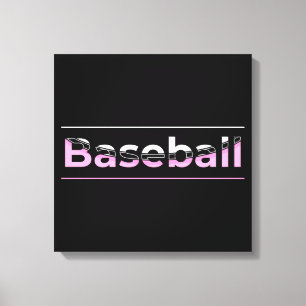 Mädchen-Baseball - Rosa geometrische Typografie Leinwanddruck