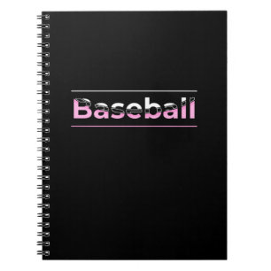 Mädchen-Baseball - Rosa geometrische Typografie Notizblock