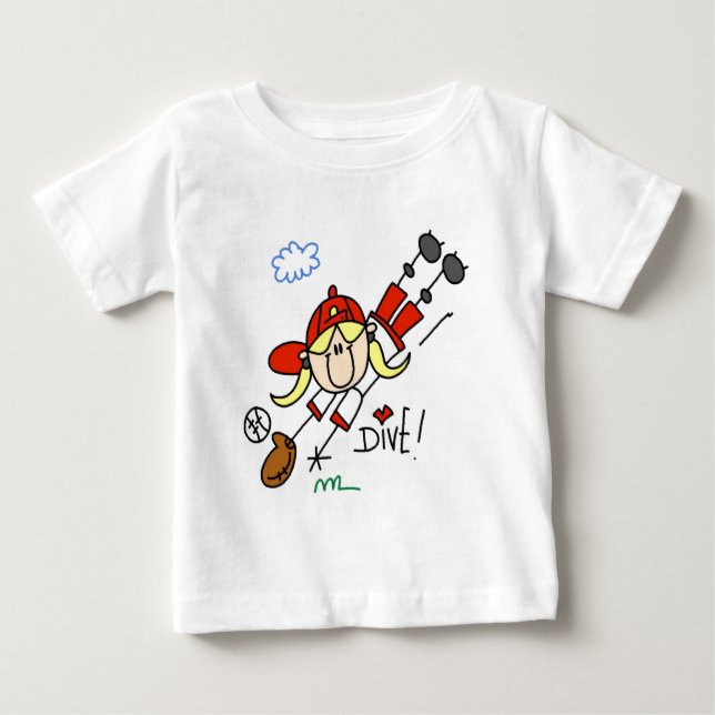 Mädchen Baseball T-Shirts und Geschenke (Vorderseite)