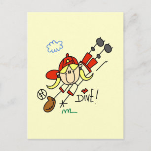 Mädchen Baseball T-Shirts und Geschenke Postkarte