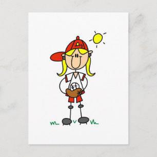 Mädchen Baseballspieler T-Shirts und Geschenke Postkarte