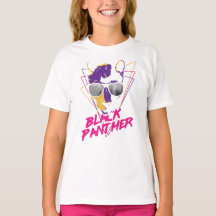 Mädchen Basic T-Shirt - Schwarzer Panther