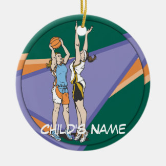 Mädchen-Basketball Keramik Ornament