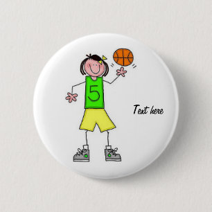 Mädchen-Basketball-Knopf Button