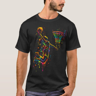 Mädchen Basketball Slam Dunk Student Athlet T-Shirt
